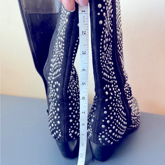 Coconuts by Matisse Black and Silver Studded Heeled Boots - Picture 9 of 9